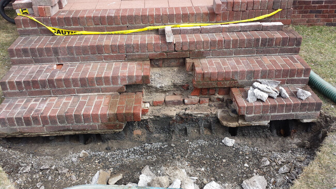 Masonry step repair and rebuild project